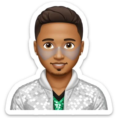 Trey Songz with white sequin outfit sticker