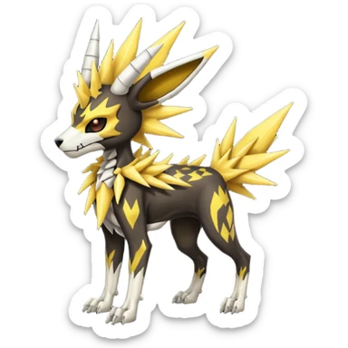 Skeletal Skinny Jolteon-Houndoom-Manectric-fusion sticker