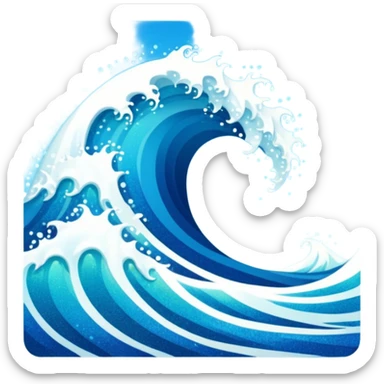 glitter wave ocean surf cian sticker