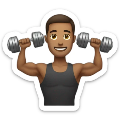 Man lifting dumbbells sticker