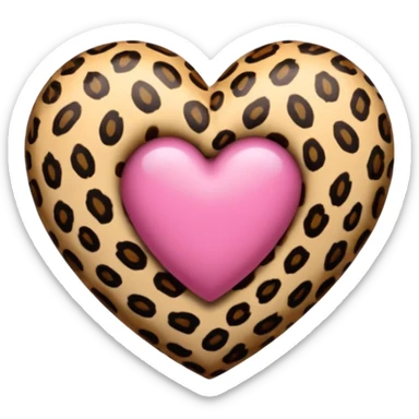 un cuore leopardato non giallo sticker