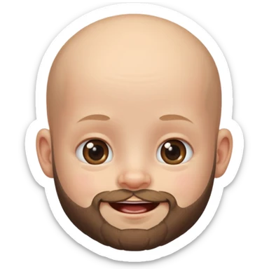 bearded bald baby sticker
