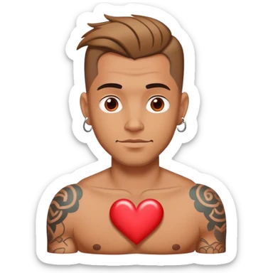 Star Trek man with tattoos with hearts  sticker