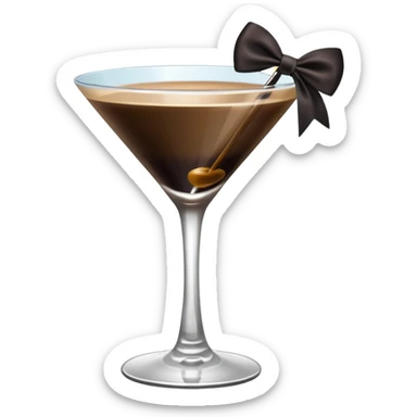 espresso martini with big Black Bow on martini على الكاس من تحت  sticker