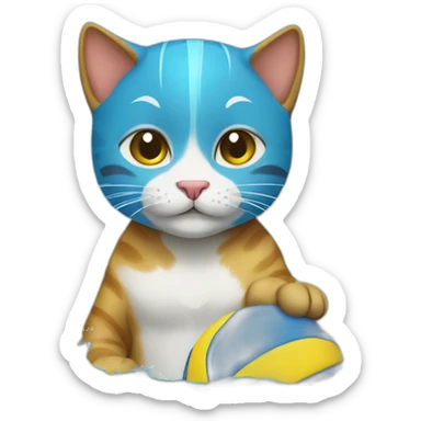 Cat doing waterpolo  sticker