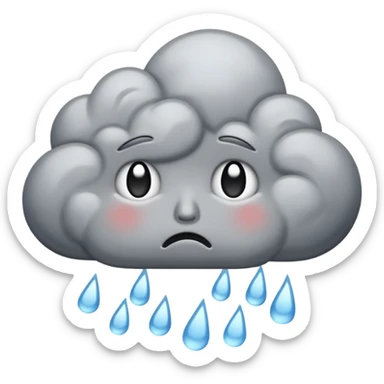 stormy cloud crying and sad
 sticker