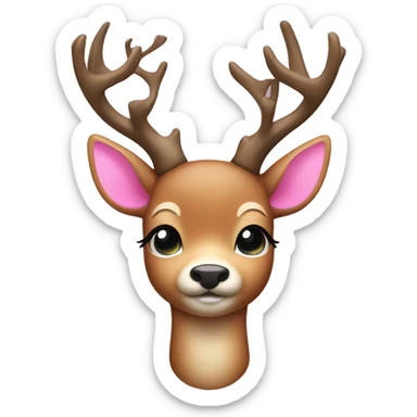 Deer with pink bow sticker
