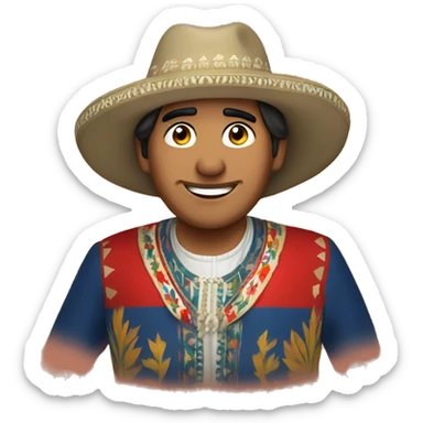 Chilean man wearing traditional huaso dress sticker
