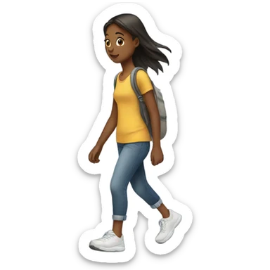 Gril walking sticker