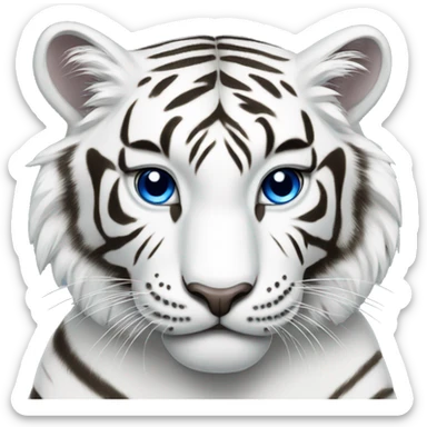 White Tiger with Blue eyes and White in a chanel bag  sticker