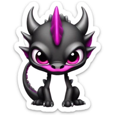 black and magenta baby dragon angry sticker