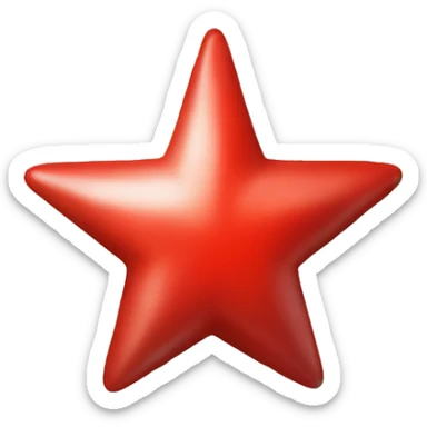 one plain bright red star sticker