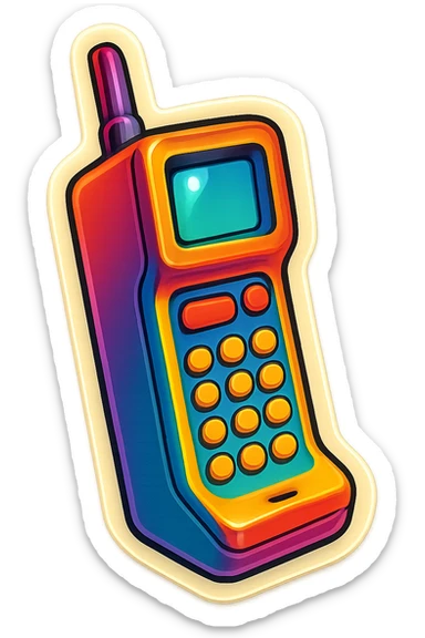 An iPhone sticker in retro stickers style, with a vintage design and bright colors sticker