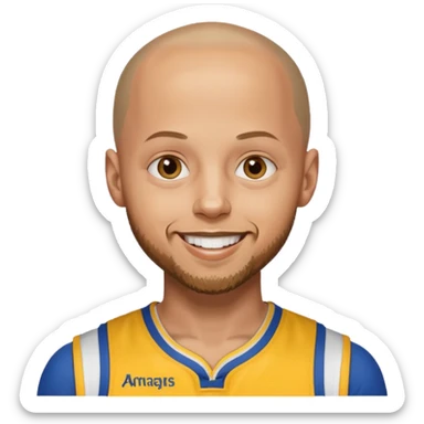 Stephen Curry bald without beard sticker