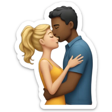 man kiss a women sticker