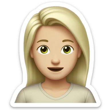 boy and girl with dirty-blond hair and light green eyes and light skin. Boy is wearing light khaki t shirt. Boy has a short mustache and fresh haircut. Girl is wearing off shoulders black top and she has long hair. Boy is taller than girl. sticker