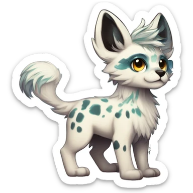 Cool cute Kawaii edgy fantasy shiny animal  fursona Fionbri by griffsnuff & LiLaiRa & Falvie full body sticker