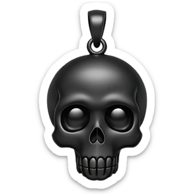 A tiny black skull pendant sticker