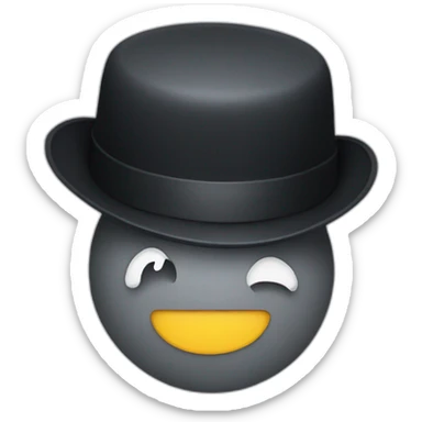 smiley wearing a  bowler hat sticker