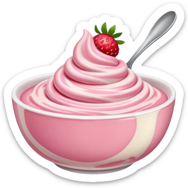 Strawberry yoghurt in 3d sticker