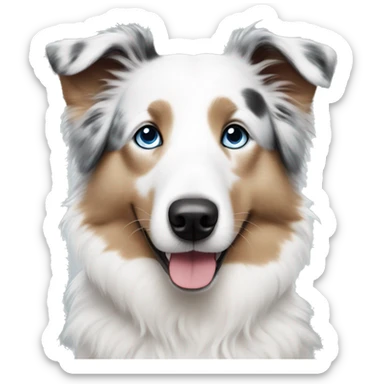 White australian shepherd with blue eyes sticker