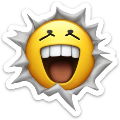 A face shouting upwards in despair, with hands either side, in turmoil  sticker