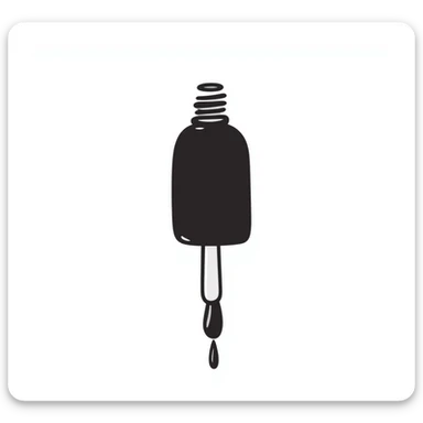 nail polish bottle with brush in pastel colors dd9fb0 ffc6d3 a3bfc9 c4bee2 f1b091, hand-drawn doodle style sticker