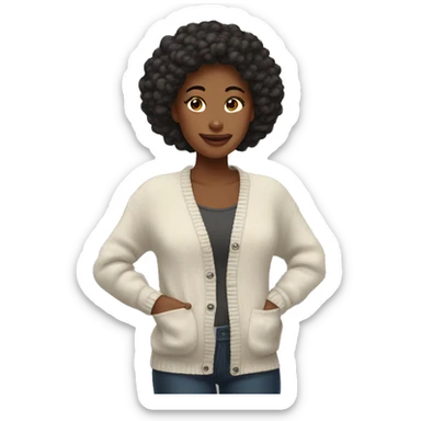 Girl cozy witb cardigan  sticker