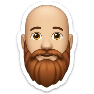 long beard bald red black flannel sticker