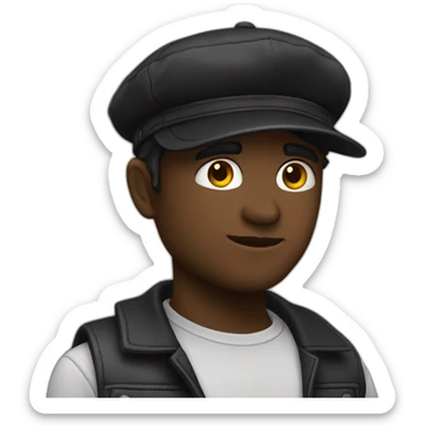 Noir casquette a lenvers sticker