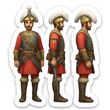 A full-length serious ottoman janissary sticker