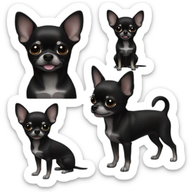 All Black Chihuahua black sticker