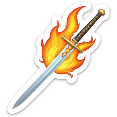 a sword on fire emoji sticker