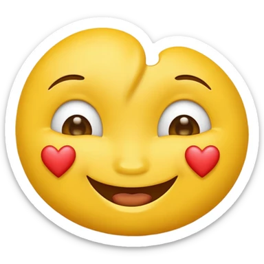 Emoji with kisses marks on face sticker