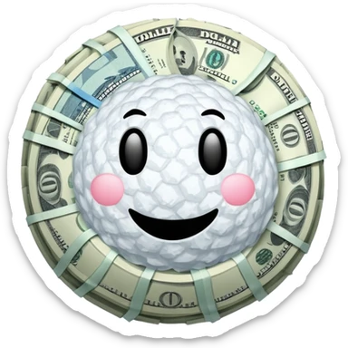 Snow ball with dollar bills  sticker