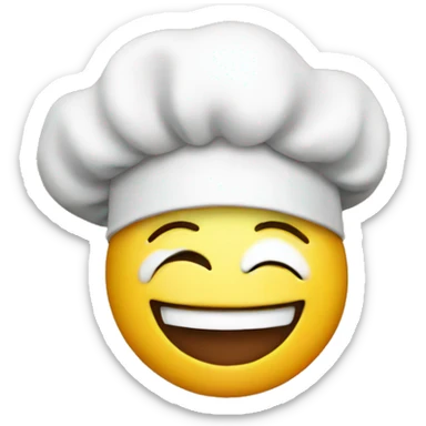 happy emoji with chef hat sticker