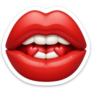 Receiving a lipstick kiss sticker