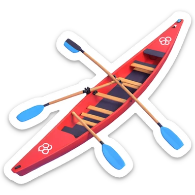 professional Olympic rowing boat, top view sticker