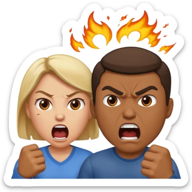couple fight sticker