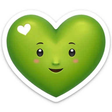 Un corazón de color verde lima sin ninguna decoración y no agregues caras  sticker