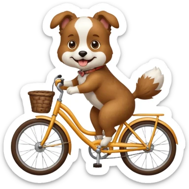 Dog riding a bike  sticker