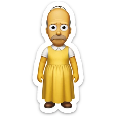 homer Simpson with dress yellow with complete yellow sticker