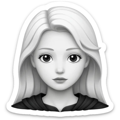 Aasimar dnd estilo blanco y negro dibujo sticker