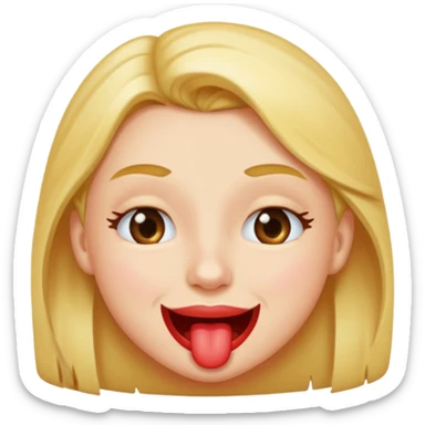 Biting lip winky face sticker