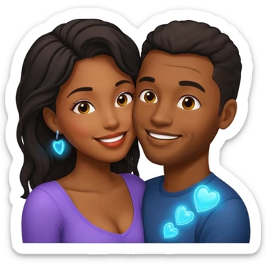 Black couple kissing sticker