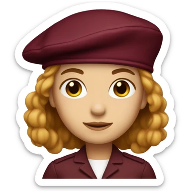 Only women’s burgundy beret sticker
