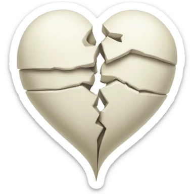 broken heart ivory  sticker