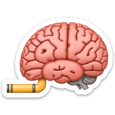 A simple emoji of a human brain with a horizontal loading bar underneath, partially filled, flat emoji style, bold outline, minimal details sticker