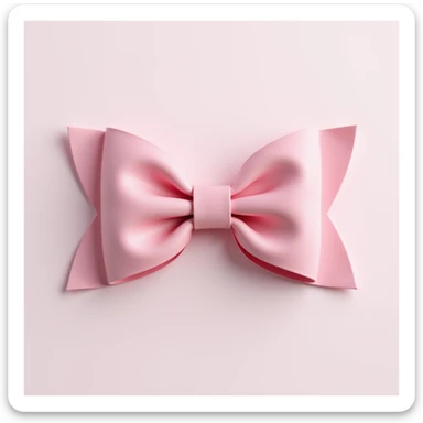 realistic pink bow, soft fabric, no face, minimal background sticker