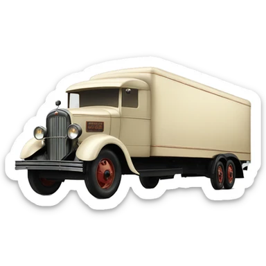 Art Deco Very long and tall 1933 moving truck  sticker